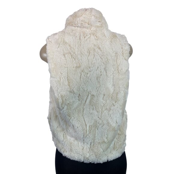Jack By BB Dakota Faux Fur Drape Vest Cream Sleeveless Womens S - New - Picture 3 of 9